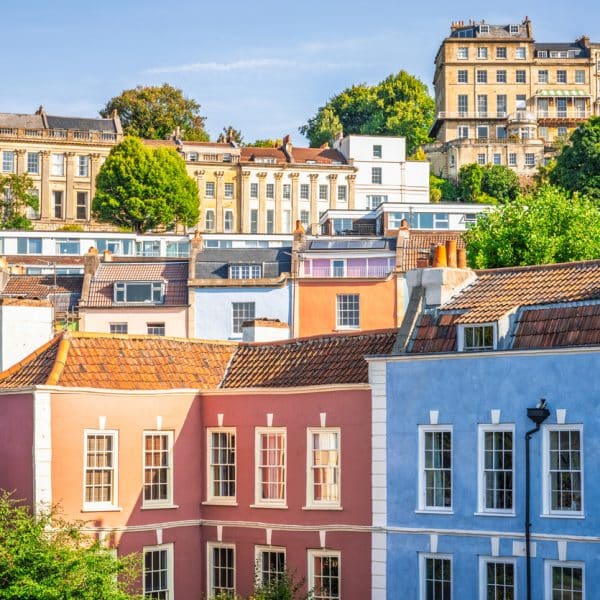 colourful houses in bristol
